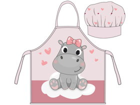 Detská zástera s kuchárskou čiapkou Hippo